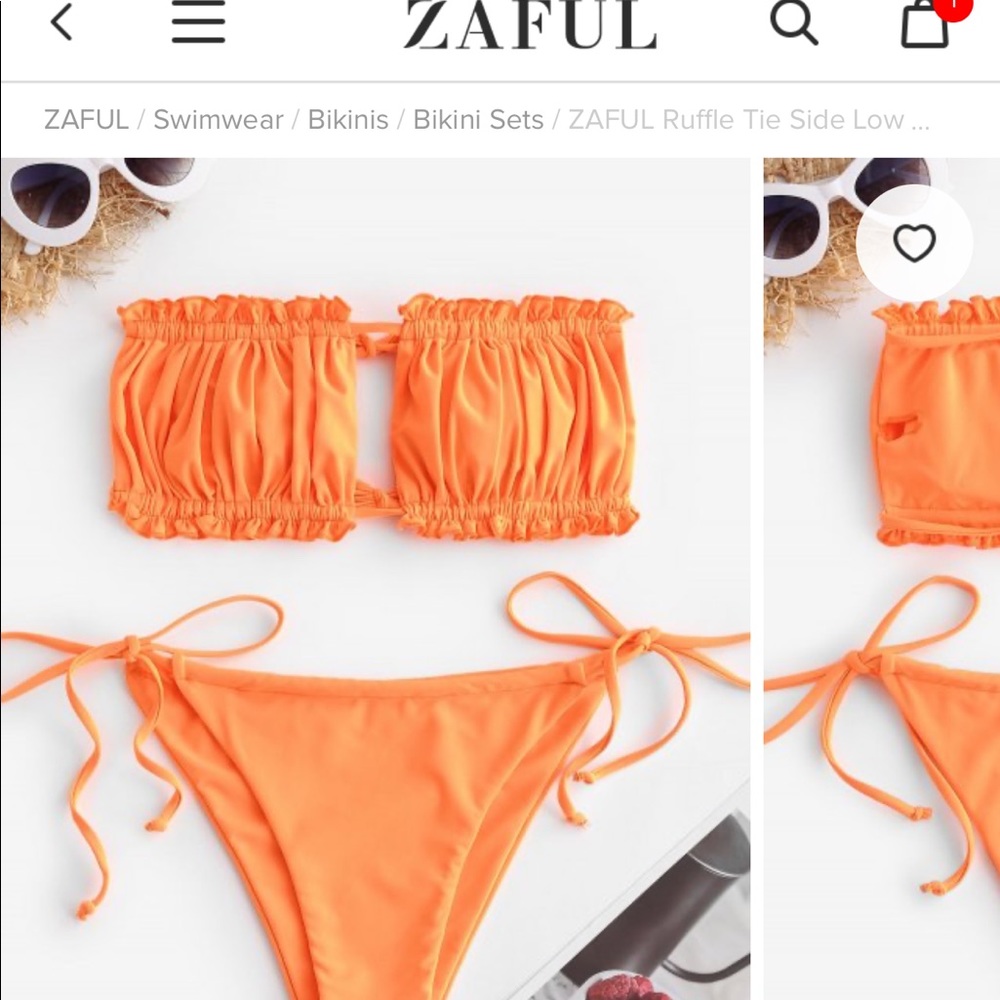 *NEW* Ruffle Neon Orange Bikini Swimsuit